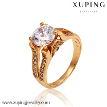 13301 Xuping Modeschmuck China Großhandel 18k Gold Ring Designs Luxus Glas Ringe Charme Schmuck für Frauen